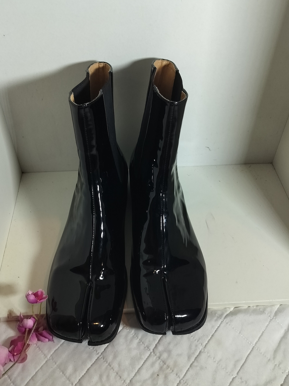 Boots Tabi Black Patent Man Ankle Boots - Picture 6 of 7